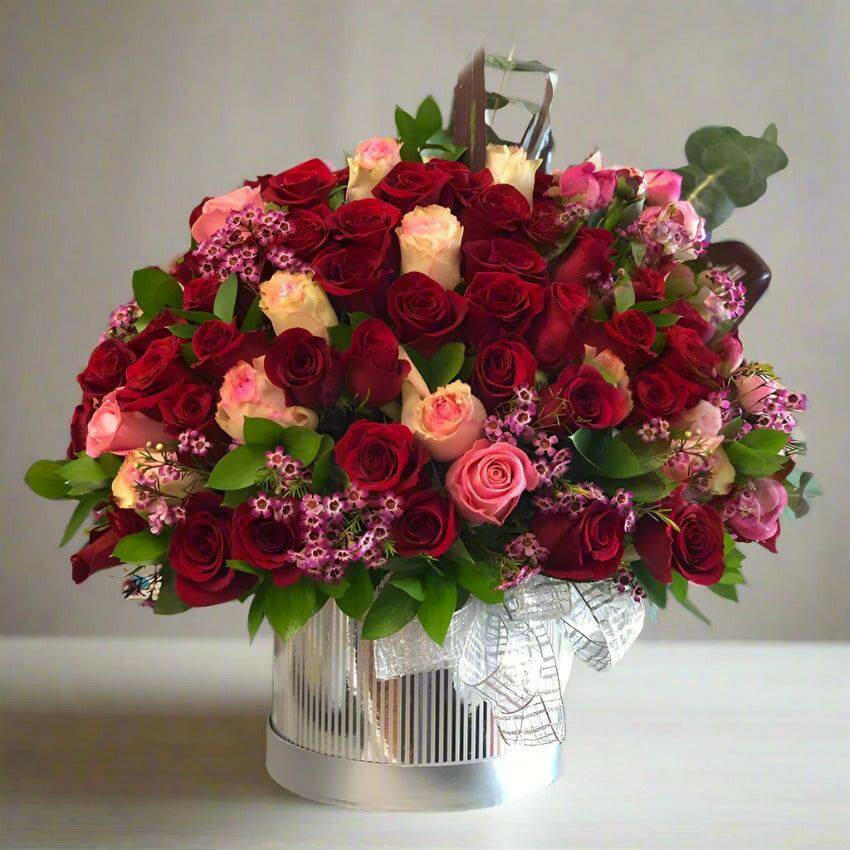 100 Pink and Red Roses - Flower Shop in Hollywood