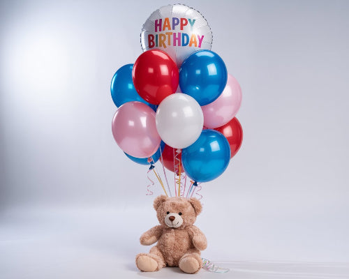 Balloon Bouquet with Teddy Bear - Flower Shop in HollywoodBalloons Bouquet