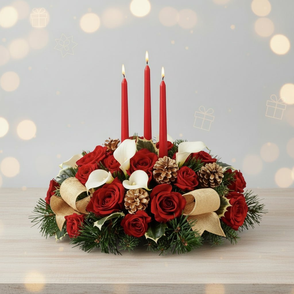 Holiday Joy Flower Arrangement - Flower Shop in HollywoodChristmas Centerpiece