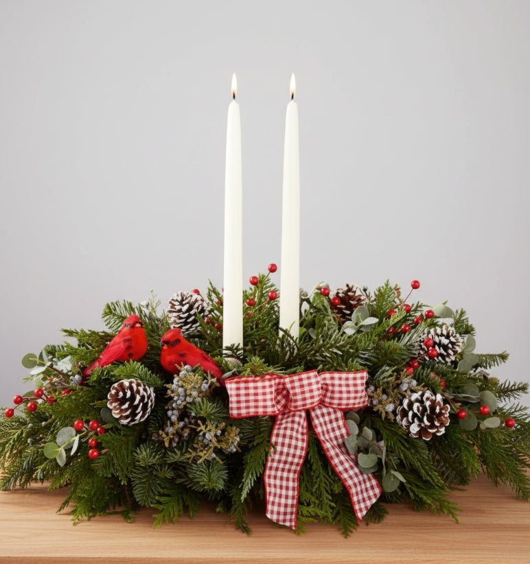 Merry & Bright Christmas Arrangement - Flower Shop in HollywoodChristmas Centerpiece