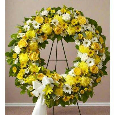 All Yellow Standing Wreath - Flower Shop in Hollywood