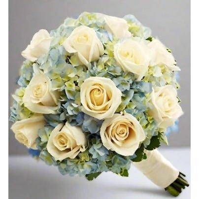 Blue White Brides Bouquet - Flower Shop in HollywoodWedding Flowers