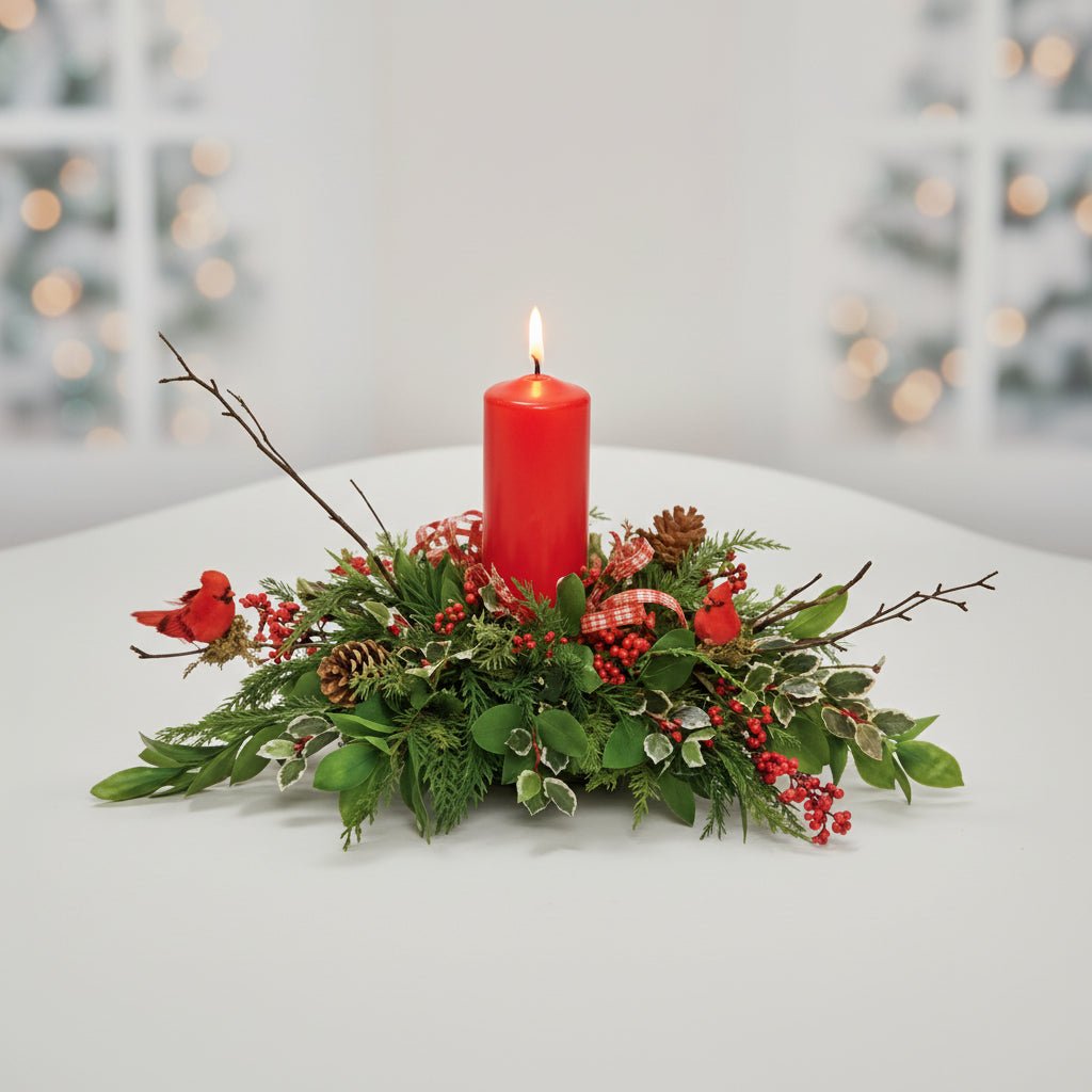 Christmas Candlelight Centerpiece - Flower Shop in HollywoodFloral arangement