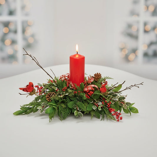 Christmas Candlelight Centerpiece - Flower Shop in HollywoodFloral arangement