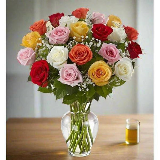 Long Stem Assorted Roses Plus - Flower Shop in HollywoodFloral arrangement