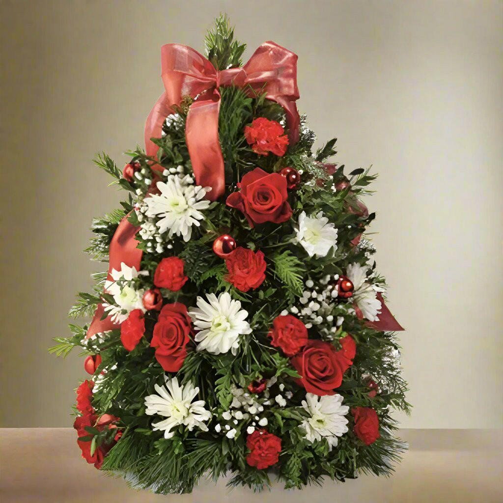 Merry Tree Arrangement - Flower Shop in Hollywood Christmas Centerpiece