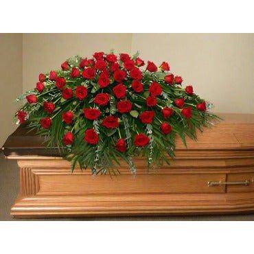 Red Casket Spray - Flower Shop in HollywoodFuneral Flowers