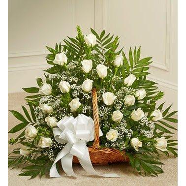 Rose Sympathies Basket White - Flower ChoiceFloral arrangement