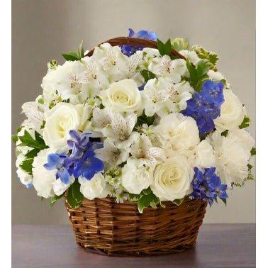 Sympathy Basket Blue and White - Flower ChoiceFuneral Flowers