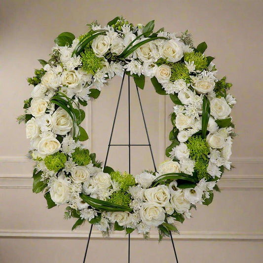 white and green wreath - Flower Shop in HollywoodStanding Spray