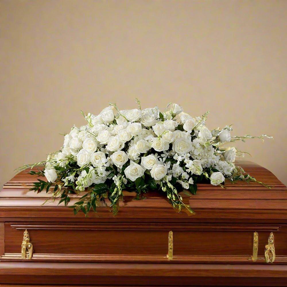 White Casket Rose - Flower ChoiceFuneral Flowers